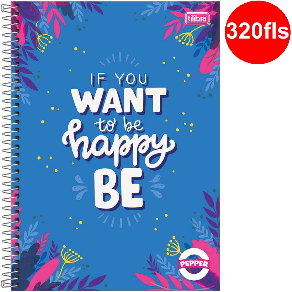 Caderno Espiral Capa Dura Universitário Pepper 20 Matérias 200x275mm 56 g/m2 320 Folhas