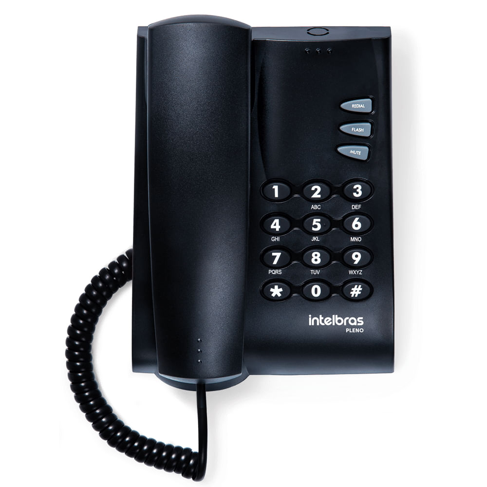 Telefone com Fio Pleno Cor Preto