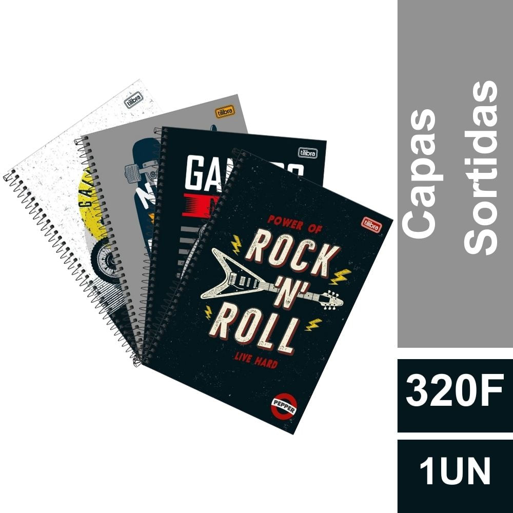 Caderno Espiral Capa Dura Universitário Pepper 20 Matérias 200x275mm 56 g/m2 320 Folhas