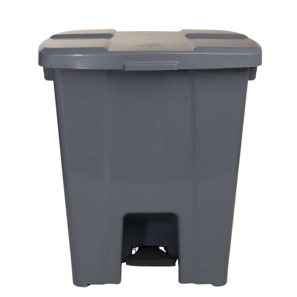 Lixeira Plástica Quadrada com Pedal cor Cinza 30 Litros P30c JSN