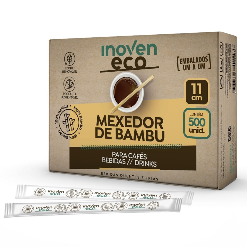 Mexedor de Bambu 11 cm Embalado Individualmente c/500